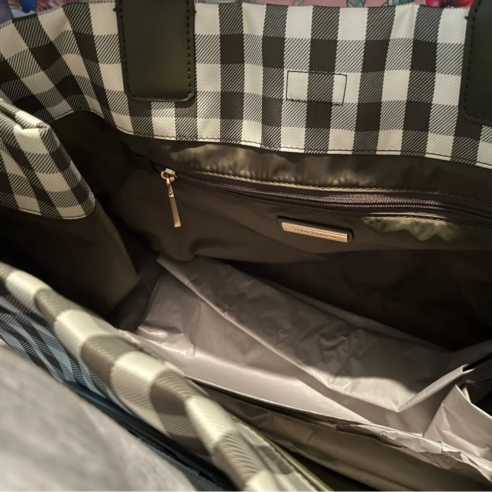 Tory Burch Ella Gingham Tote Bag 🌿🤍 - Picture 13 of 16